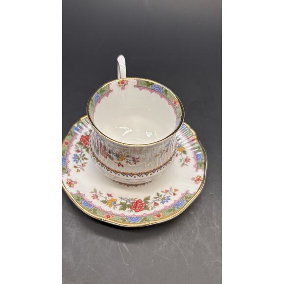 ￼Vintage Rosina Queens Bone China, Demitasse Teacup Cup Saucer Flowers Of Amaran - Picture 13 of 16